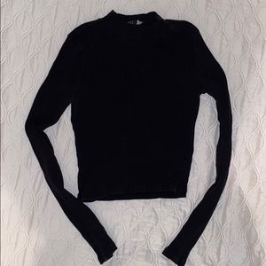 Black turtleneck striped fabric